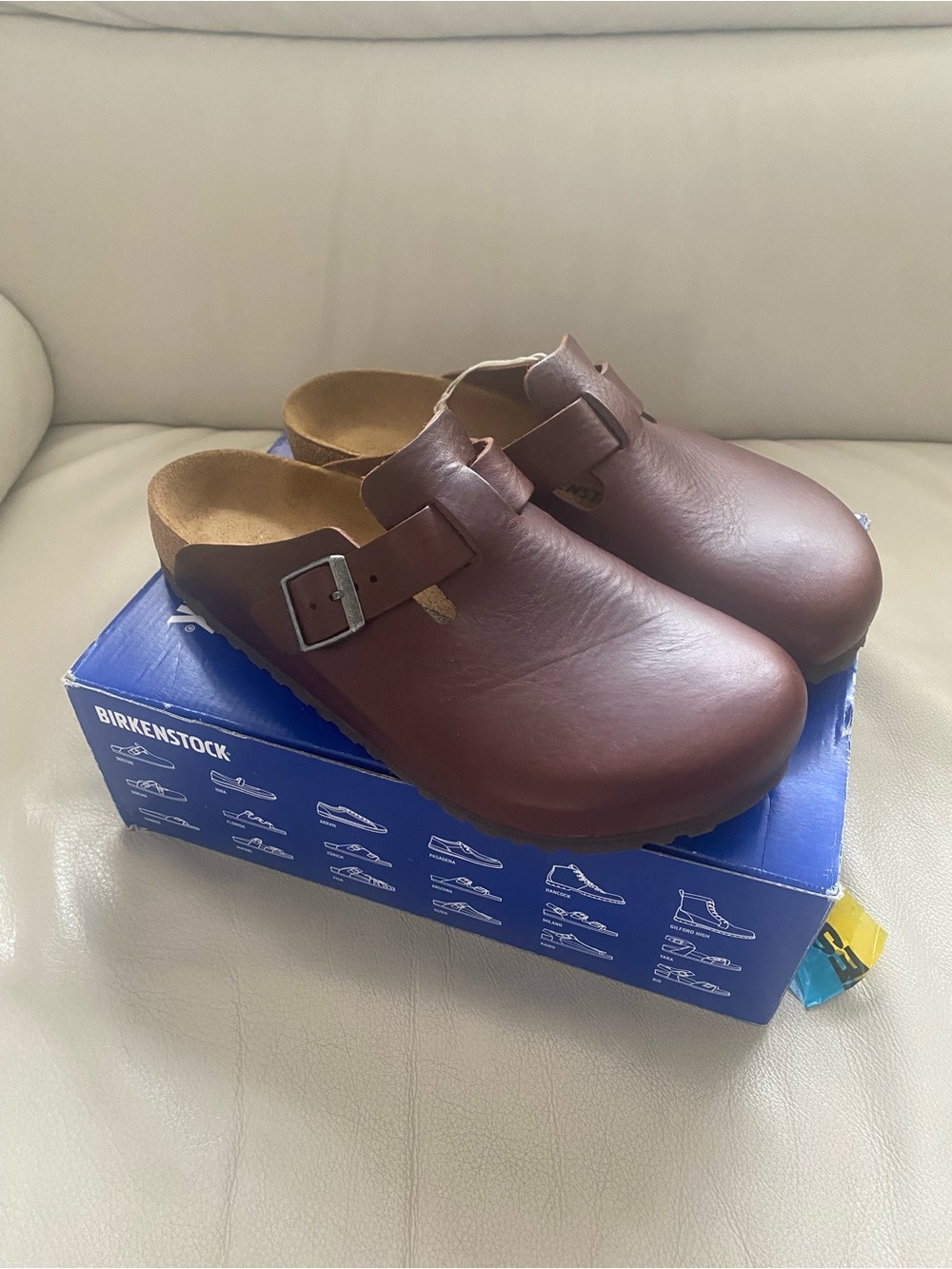 Birkenstock Brown Leather Boston Clogs - Men's Slip-On